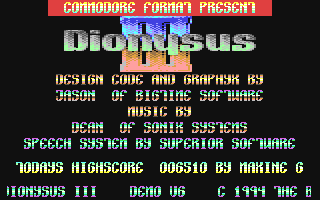 C64 GameBase Dionysus_III_[Preview] [Commodore_Format] 1995